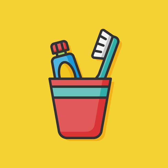 tooth brush and toothpaste icon